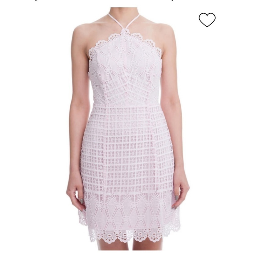 Lush Pink Crochet Lace Mini Dress